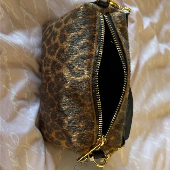 Leopard Print Faux Fur Crossbody Bag - Brown - Picture 5 of 5